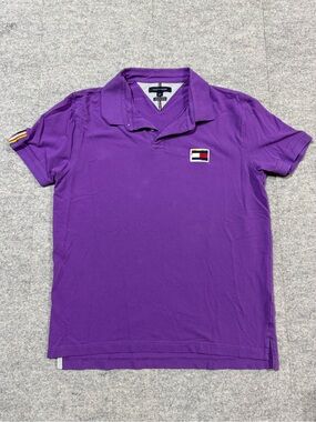 Tommy Hilfiger Purple Pride Polo with Rainbow Accents, Men’s Size Large